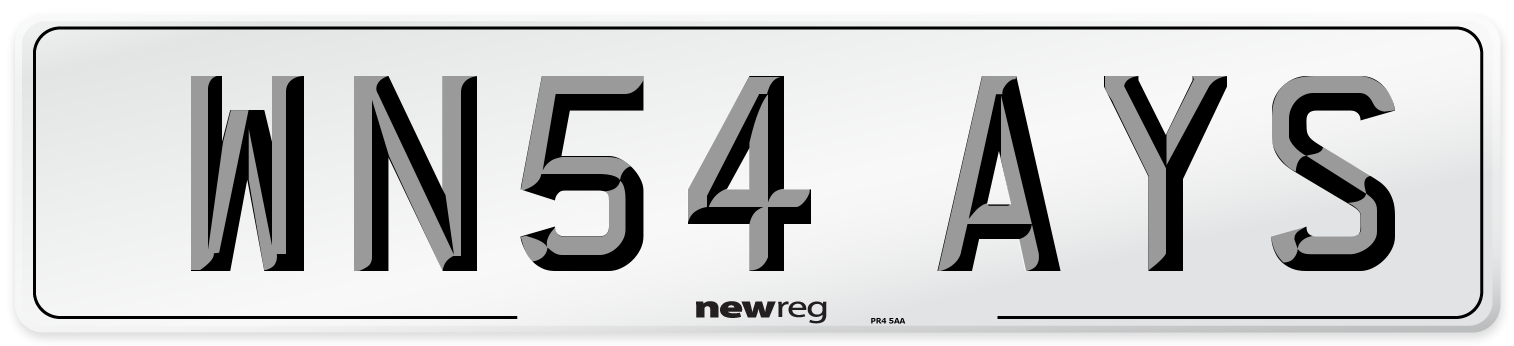 WN54 AYS Number Plate from New Reg